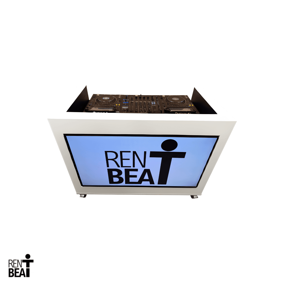 DJ Booth — wit + 55 inch scherm