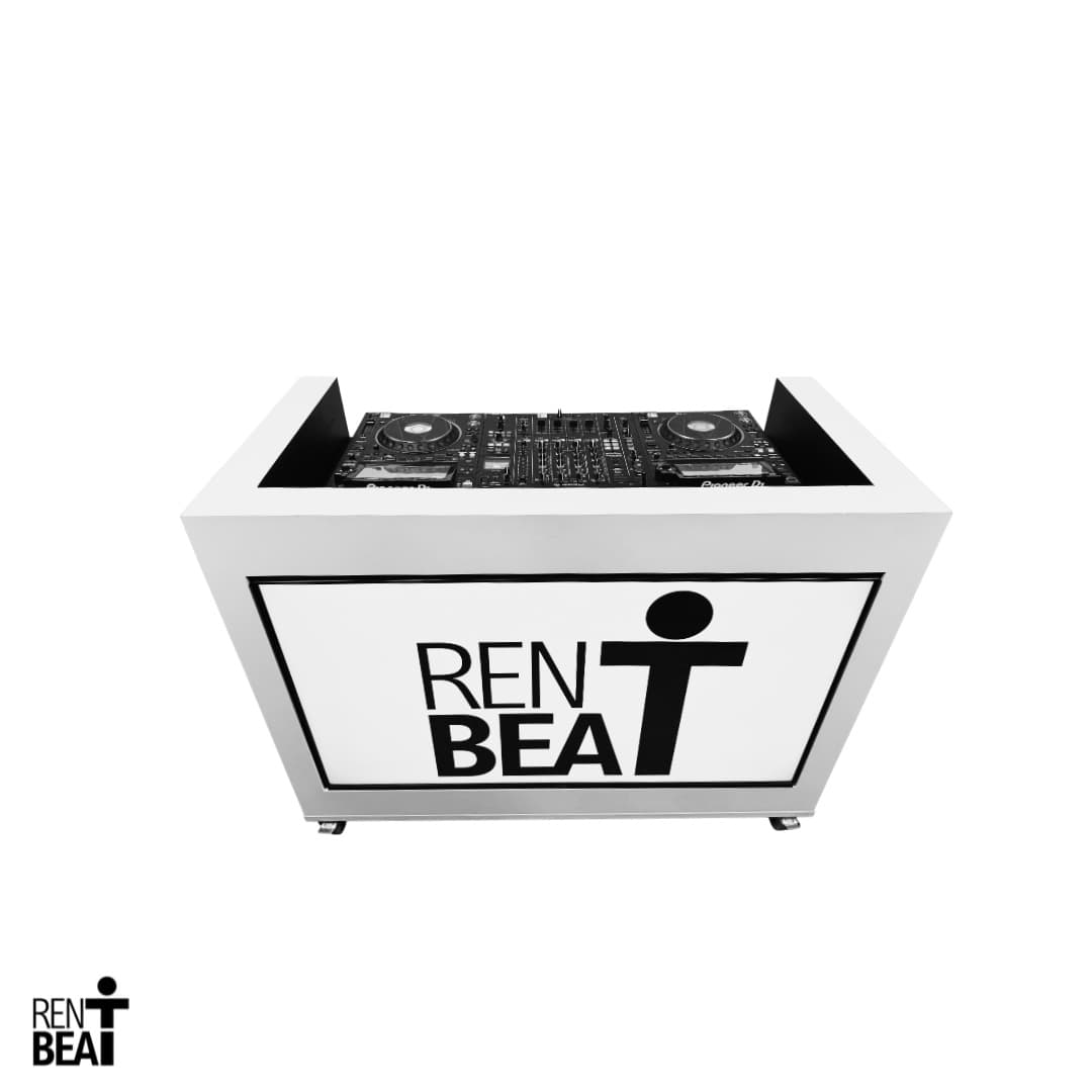 DJ Booth — wit + 55 inch scherm